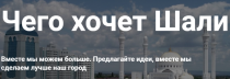 Чего хочет Шали Вместе мы можем больше. Предлагайте идеи, вместе мы сделаем лучше наш город
